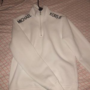 Michael kors half zip white sweatshirt